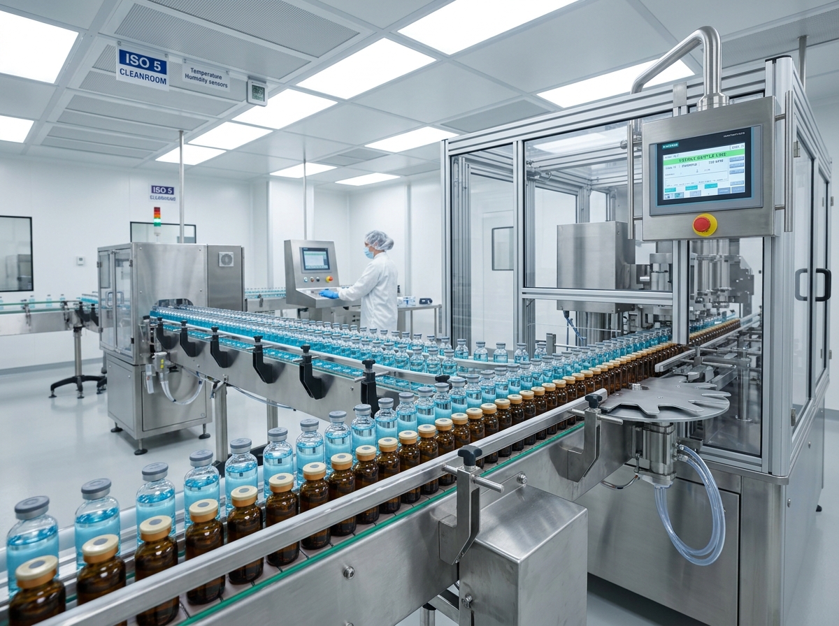 Automated Sterile Pharmaceutical Bottling and Packaging Line